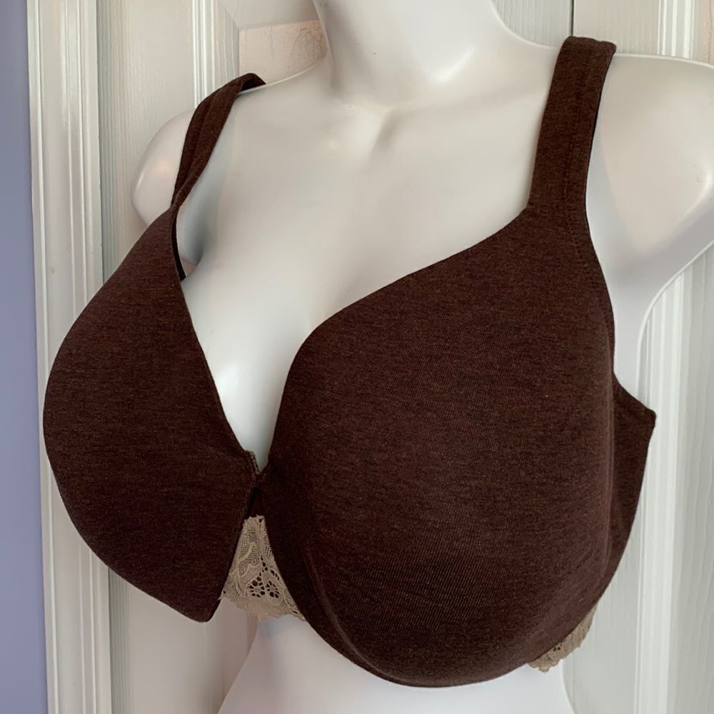 Lane Bryant Cacique Lace Trim Cotton Lightly Lined Full Coverage Bra